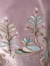 Pastel Tea Pink Designer Soft Silk Kurta Pajama with Emberiodery - side view | Kurta | Kaash Collection