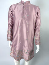 Pastel Tea Pink Designer Soft Silk Kurta Pajama with Emberiodery - view 10 | Kurta | Kaash Collection