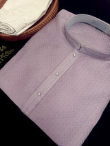 Deep Lavender Color Kurta with Self Design | Wedding & Party Wear