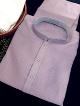 Deep Lavender Color Kurta with Self Design | Wedding & Party Wear