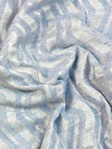 Ice Blue Color Linen blend with Cotton Silk Saree and Embroidery Floral buttis