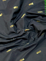 Black Color Soft Gadwal Silk with Ganga Yamuna Temple Border
