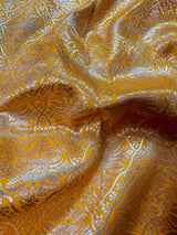 Yellow Color Pure Katan Silk Saree with Sliver Zari Weave, Silk Mark Certified