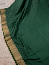 Green Art Silk Saree with Lace Borders, Plain Body Work Blouse
