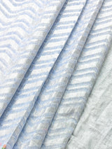 Ice Blue Color Linen blend with Cotton Silk Saree and Embroidery Floral buttis