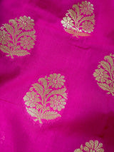 Pink Color Banarasi Silk Saree in Gold Zari Weave Work and Wide Border in Antique Zari