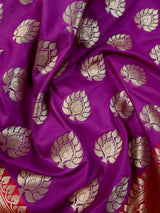 Purple with Red Banarasi Silk saree — Kaash Collection