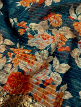 Teal Blue Organza Silk saree — Kaash Collection