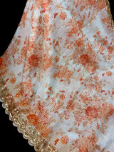 Pearl White Color Organza Silk saree — Kaash Collection