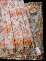 Pearl White Color Organza Silk saree — Kaash Collection