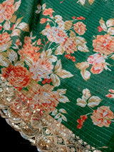 Green Organza Silk saree — Kaash Collection