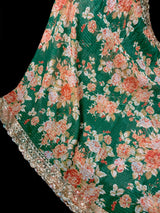 Green Organza Silk saree — Kaash Collection