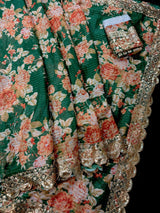 Green Organza Silk saree — Kaash Collection