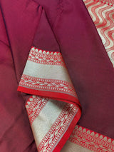 Wine and Red Banarasi Silk saree — Kaash Collection