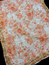 Pearl White Color Organza Silk saree — Kaash Collection