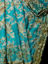 Sky Blue Color Organza Silk saree — Kaash Collection
