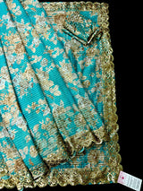 Sky Blue Color Organza Silk saree — Kaash Collection