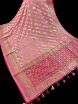 Baby Pink Color Georgette Silk saree — Kaash Collection