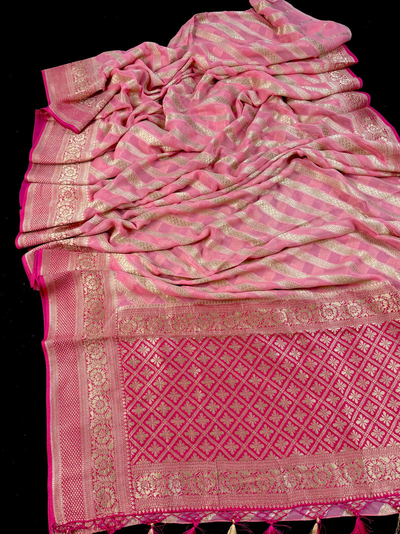 Baby Pink Color Georgette Silk saree — Kaash Collection