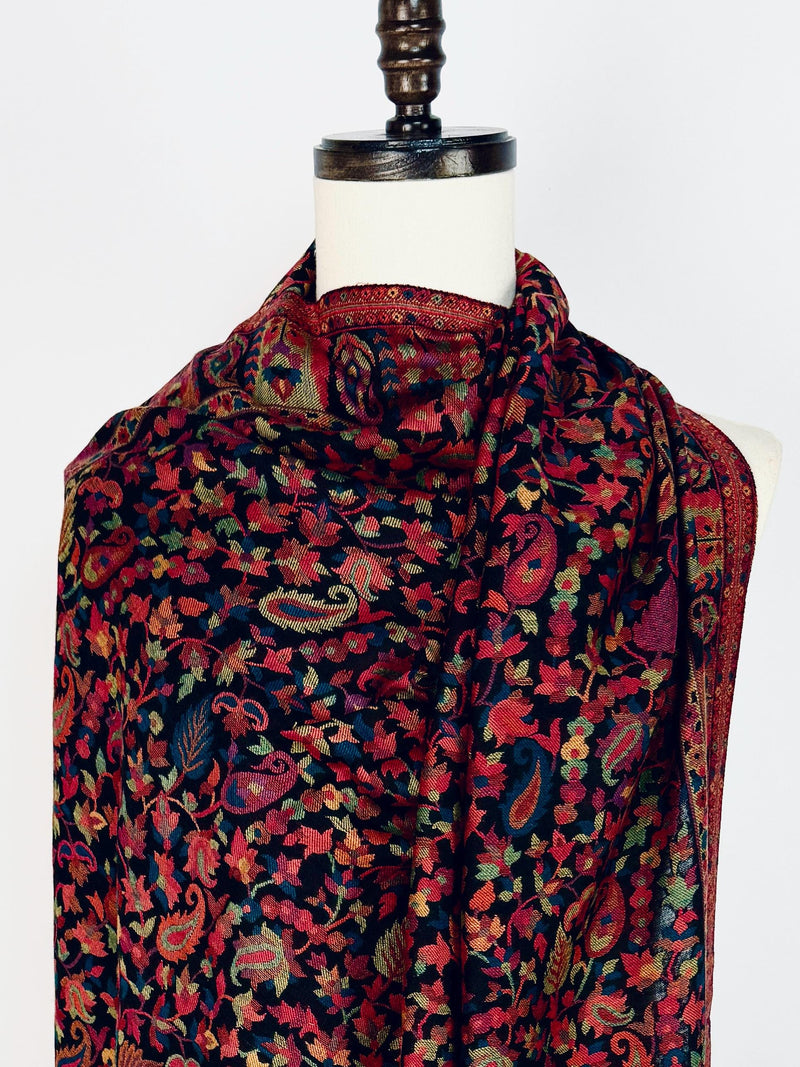Black Color Viscose-Wool Blend — Kaash Collection