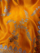 Mango Yellow Color Mashru Silk saree — Kaash Collection