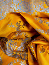 Mango Yellow Color Mashru Silk saree — Kaash Collection