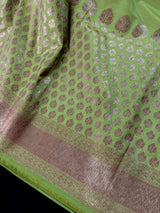 Pista Green Banarasi Silk saree — Kaash Collection