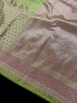 Pista Green Banarasi Silk saree — Kaash Collection
