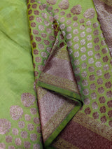Pista Green Banarasi Silk saree — Kaash Collection