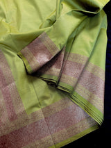 Pista Green Banarasi Silk saree — Kaash Collection