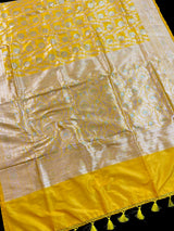 Yellow Color Pure Katan Silk saree — Kaash Collection