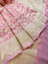 Baby Pink Khaddi Georgette Silk saree — Kaash Collection