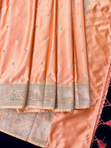 Pastel Peach Color Mashru Silk saree — Kaash Collection
