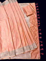 Pastel Peach Color Mashru Silk saree — Kaash Collection