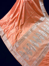 Pastel Peach Color Mashru Silk saree — Kaash Collection