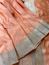 Pastel Peach Color Mashru Silk saree — Kaash Collection