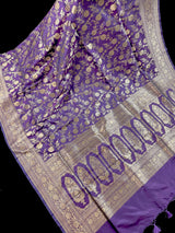 Lavender Color Pure Katan Silk saree — Kaash Collection