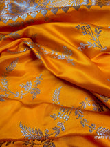 Mango Yellow Color Mashru Silk saree — Kaash Collection