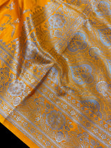 Mango Yellow Color Mashru Silk saree — Kaash Collection