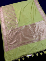Pista Green Banarasi Silk saree — Kaash Collection