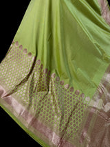 Pista Green Banarasi Silk saree — Kaash Collection