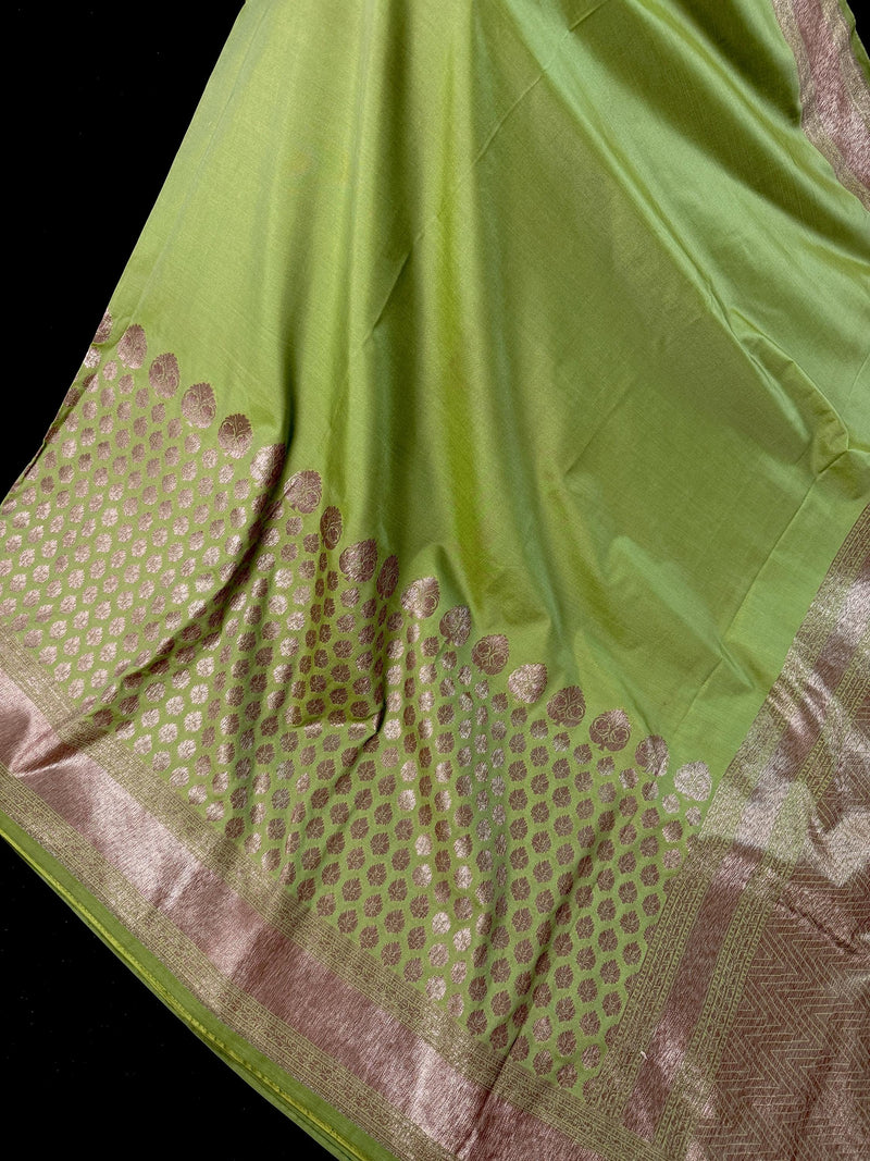 Pista Green Banarasi Silk saree — Kaash Collection