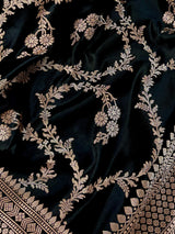 Black Color Mashru Silk saree — Kaash Collection