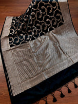 Black Color Mashru Silk saree — Kaash Collection