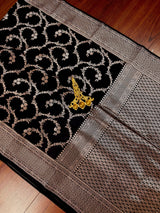 Black Color Mashru Silk saree — Kaash Collection