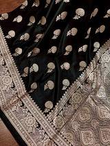 Black Color Mashru Silk saree — Kaash Collection