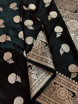 Black Color Mashru Silk saree — Kaash Collection