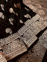 Black Color Mashru Silk saree — Kaash Collection