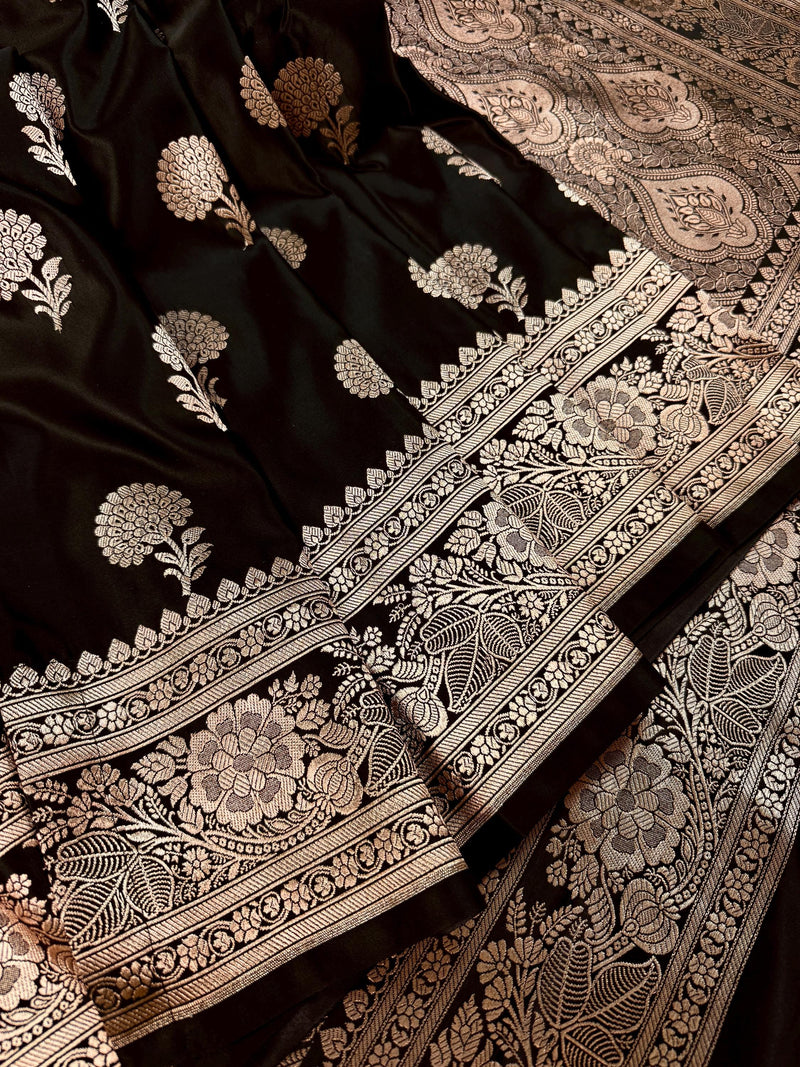 Black Color Mashru Silk saree — Kaash Collection