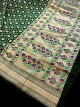 Green Color Khaddi Georgette Silk saree — Kaash Collection
